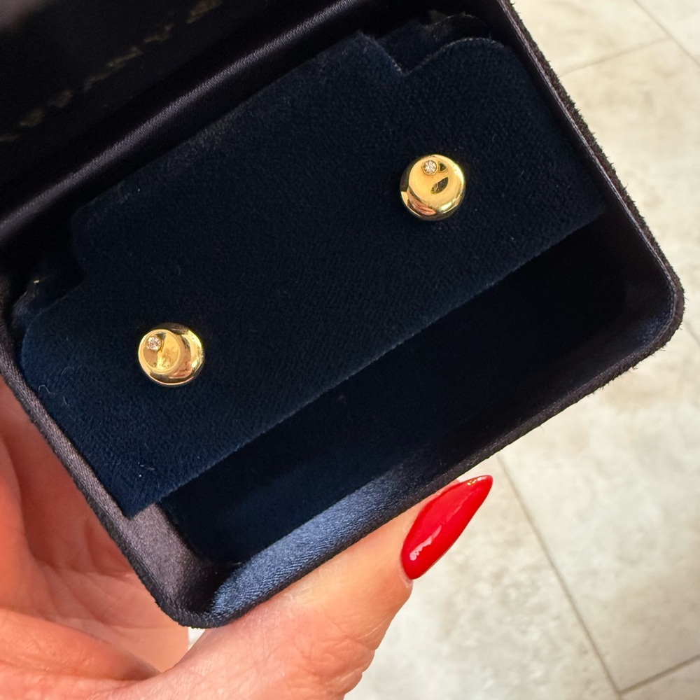 Tiffany & Co. Elsa Peretti. Disc Earrings with Diamonds.18k.hard to find - Picture 4 of 7
